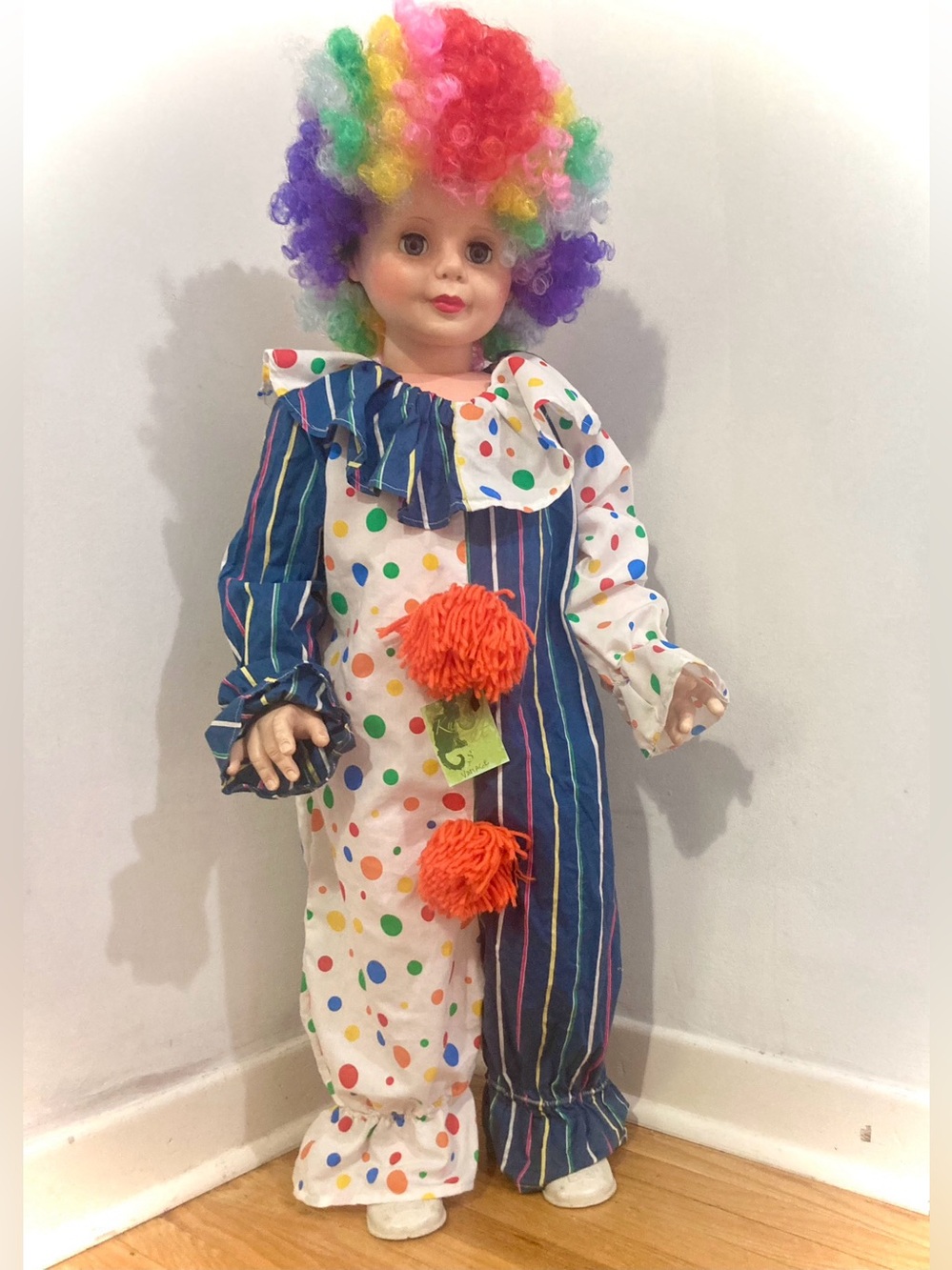 Vintage Kids Clown Costume - Halloween - Stage - Dress Up $FIRM$
